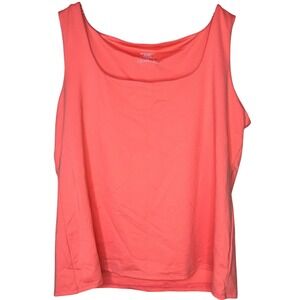 Dressbarn 3X Coral Tank Top Sleeveless Square Neck Casual New with Tags women